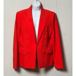 Karl Lagerfeld Paris Women's Red Faux Double Breasted Blazer Jacket Size 12